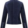 Blue Suede Motorcycle Leather Jacket Women