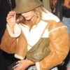 Hailey Bieber Cropped Fur Jacket