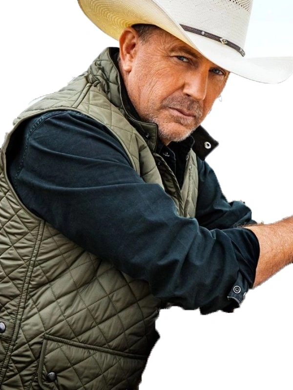 Kevin Costner Green Quilted Vest