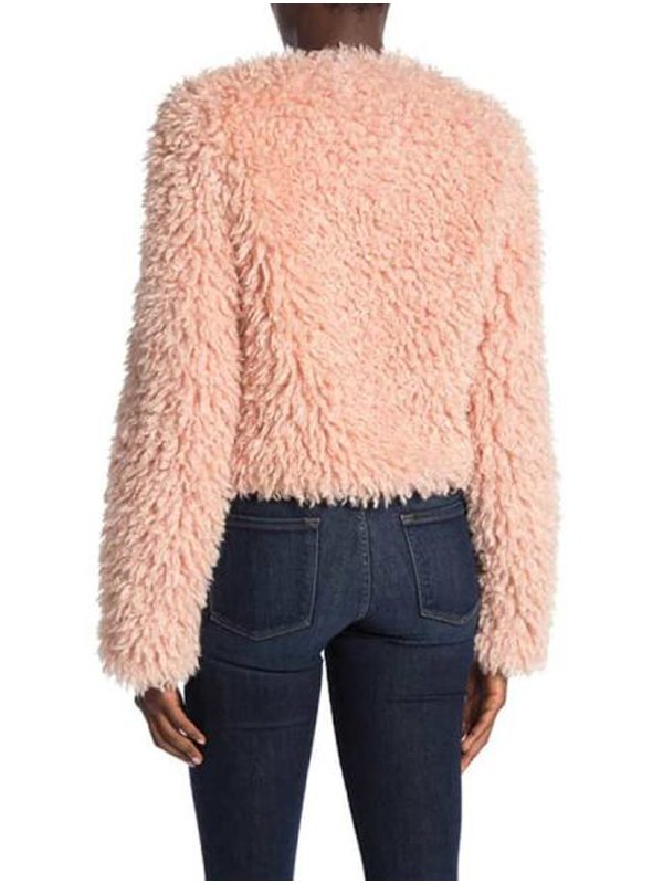 Laya DeLeon Hayes The Equalizer Delilah McCall Pink Fur Jacket