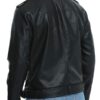 Men's Asymmetric Motorcycle Leather Jacket Back