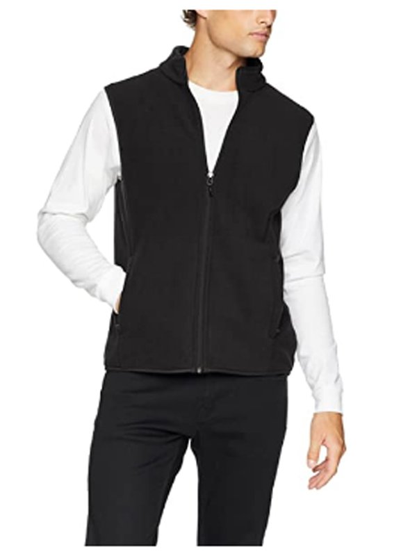 Men's Casual Black Zip Up Vest