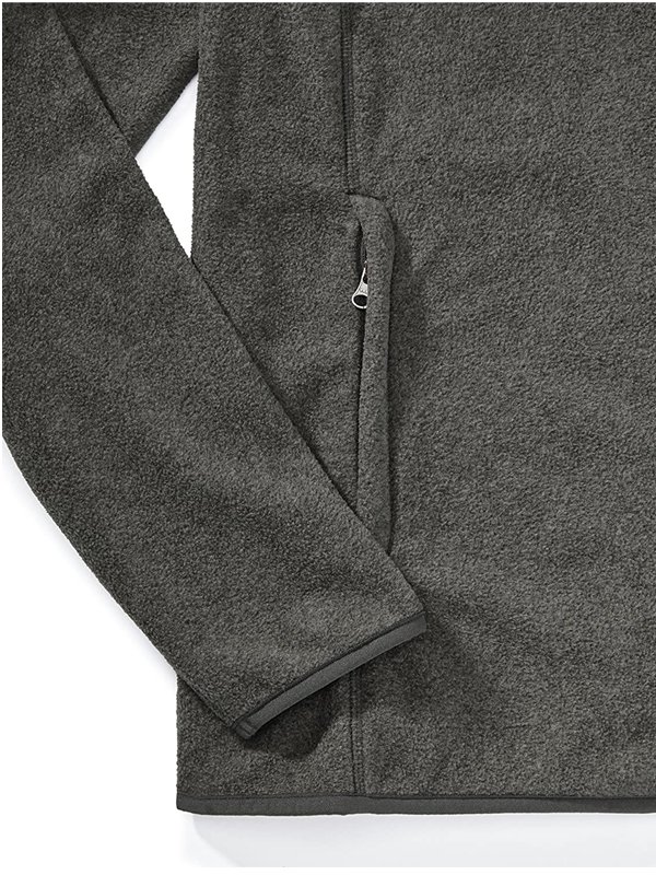 Mens Casual Charcoal Grey Polar Fleece Jakcet