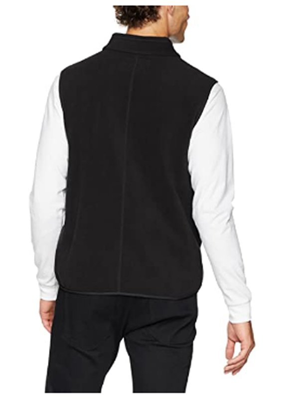 Men's Fashion Casual Black Polar Fleece Zip Up Vest