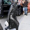 Met Gala 2021 Kim Kardashian Long Black Leather Coat