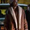 Power Book III Patina Miller Shearling Leather Coat