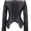 Women's Fashion Studded Black Leahter Biker Jacket