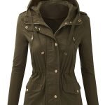 Women's Zip Up Hooded Military Jacket