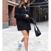 Hailey Bieber Oversized Black Double Breasted Blazer