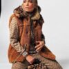 Jennifer Lopez Faux Fur Brown Shearling Vest