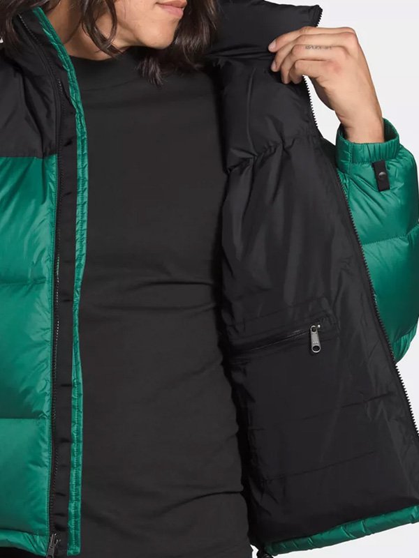 Mens Green & Black Puffer Jacket