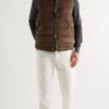 Mens Suede Leather Puffer Vest