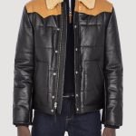 Modern Look Puffer Leather Jacket Mens