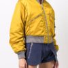 Reversible Cropped Yellow Bomber Jacket For Women