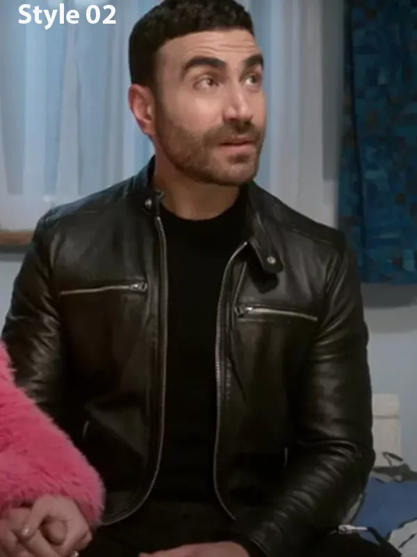 Ted Lasso Roy Kent Leather Jacket Brett Goldstein Black Leather Jacket