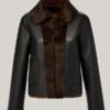 Womens Reversible Faux Leather Jacket