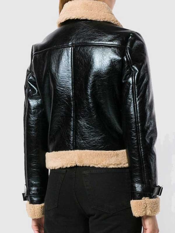 Women's Black Bomber Leather Jacket