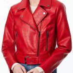 Emily Red Motorcycle Leather Jacket