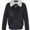 La Brea Josh Harris Suede Leather Jacket With Shearling Collar