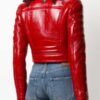 Red Lambskin Leather Lainey Cropped Jacket