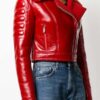 Lainey Red Lambskin Cropped Jacket