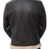 mens shearling brown leather bomber jacket