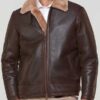 Men's Brown Sheepskin Leather Shearling Jacket