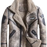 Men's Sheepkin Distressed Leather Shearling Jacket