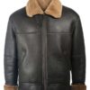 Men's Black Sheepskin Leather Shearling Jacket