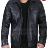 Uncharted Nathan Drake Black Leather Jacket