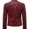 Women's Red Lambskin Fitted Leather Jacket