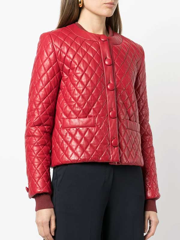 Women's Quilted Red Jacket