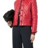 Women's Lambskin Leather Quilted Red Jacket