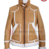 Women's Tan Shearling Trim Jacket