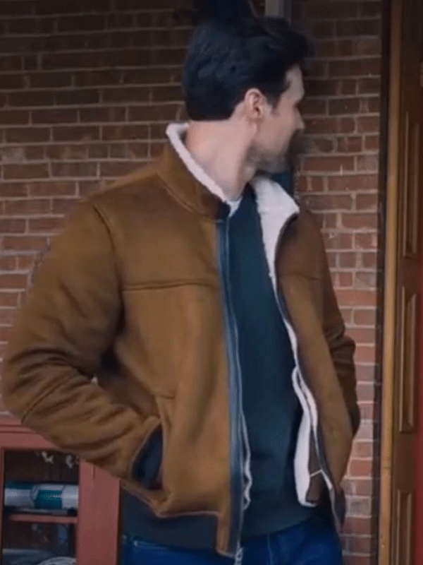 Brett Dalton One December Night Jason Bedford Brown Suede Leather Jacket