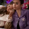 Emily in Paris S02 Lily Collins Purple Leather Jacket