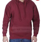 Unisex Maroon Pullover Kangaroo Hoodie