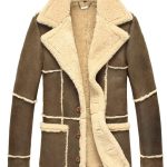 Mens Shearling Brown Sheepskin Leather Coat