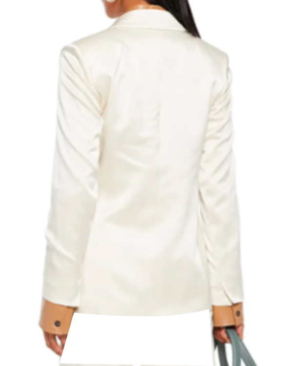 And Just Like Carrie Bradshaw Satin Crepe White Blazer