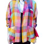 And Just Like That Carrie Bradshaw Rainbow Check Shirt Jacket