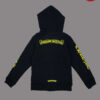 Chrome Hearts Kids Scroll Logo Zip Up Black Hoodie