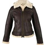 Dark Brown Shearling Leather Jacket Women