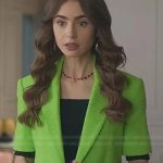 Emily in Paris S02 Emily Cooper Green Cropped Blazer