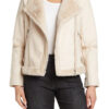 Ivory Fur Shearling Leather Jacket For Women