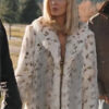 Kelly Reilly Yellowstone S04 Beth Dutton Faux Fur Animal Print Snow Lynx Coat