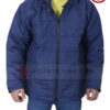 Mens Hooded Puffer Blue jacket