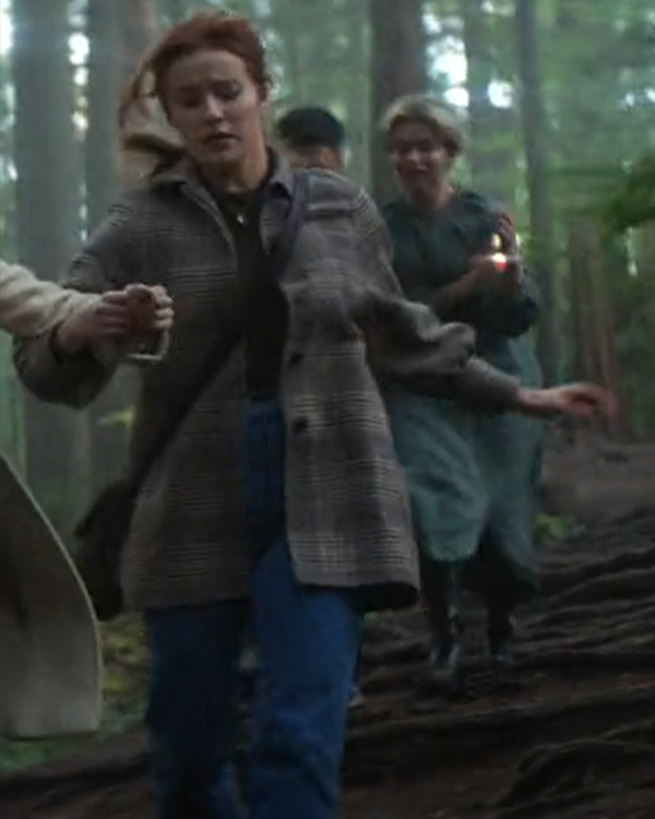 Nancy’s Grey Plaid Coat On Nancy Drew