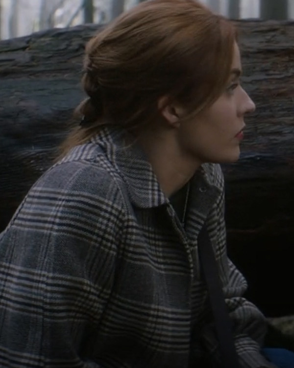 Nancy’s Grey Plaid Coat On Nancy Drew