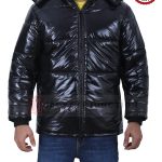 Mens Hooded Puffer Black Jacket