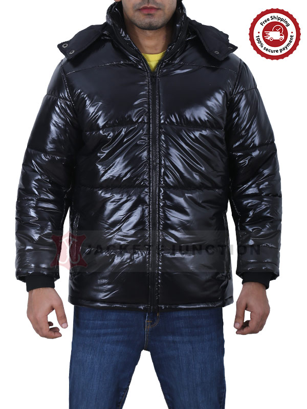 Mens Hooded Puffer Black jacket